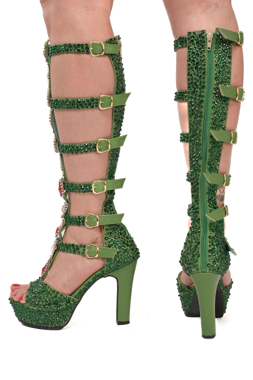 Green Samba Gladiator Sandals