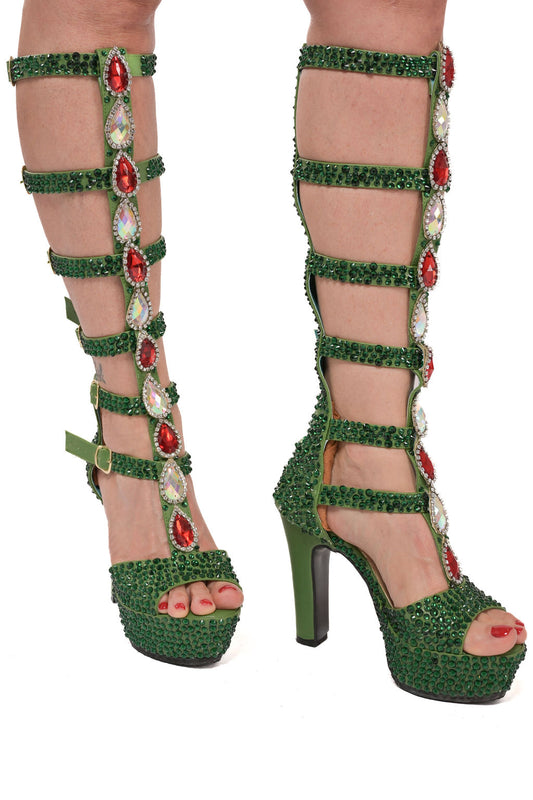 Green Samba Gladiator Sandals